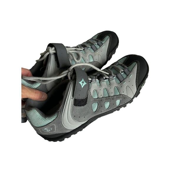 Specialized Women's Tahoe Mountain Bike Shoes Gray & Mint Size 42 EU 10 US 8.5 - Picture 3 of 9